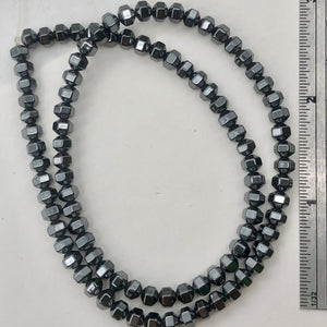 Hematite 18 Faceted Sides 4x4x4mm Mirror Beads Half Strand | 48 Beads |