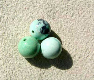 3 Beads of Round Robin Egg Blue 10-11mm Natural American Turquoise 7416B - PremiumBead Primary Image 1