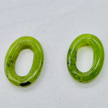 Load image into Gallery viewer, 2 Picture Frame Nephrite Jade 18x13mm Oval Beads 009387
