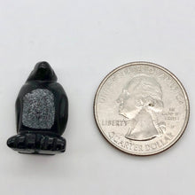 Load image into Gallery viewer, Hand-Carved Obsidian Penguin Bead Figurine! | 21.5x12.5x11mm | Black/White - PremiumBead Alternate Image 4
