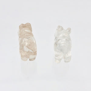 2 Quartz Hand Carved Rhinoceros Beads, 21x13x10mm, Clear 009275QZ | 21x13x10mm | Clear - PremiumBead Alternate Image 7