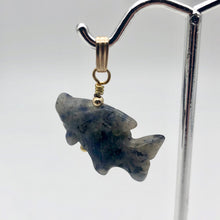 Load image into Gallery viewer, Sodalite Koi Fish Pendant Necklace | Semi Precious Stone Jewelry | 14k Pendant
