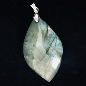 Labradorite Sterling Silver Natural | 1 1/2" Long | Blue/Golden | 1 Pendant |