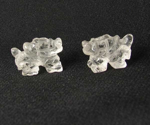 Powerful 2 Carved Quartz Winged Dragon Beads | 21x14x9mm | Clear - PremiumBead Primary Image 1
