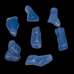 Chalcedony Designer Cut 375ct Pendant Beads| 42x22x10 - 35x23x15mm|Blue| 7 Beads
