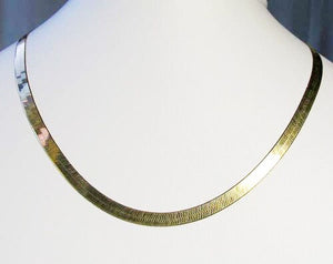24" Vermeil 3mm Flex Herringbone Chain Necklace 10026F - PremiumBead Alternate Image 2