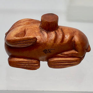 Hand Carved and Signed Boxwood Walrus Ojime/Netsuke Bead - PremiumBead Alternate Image 5