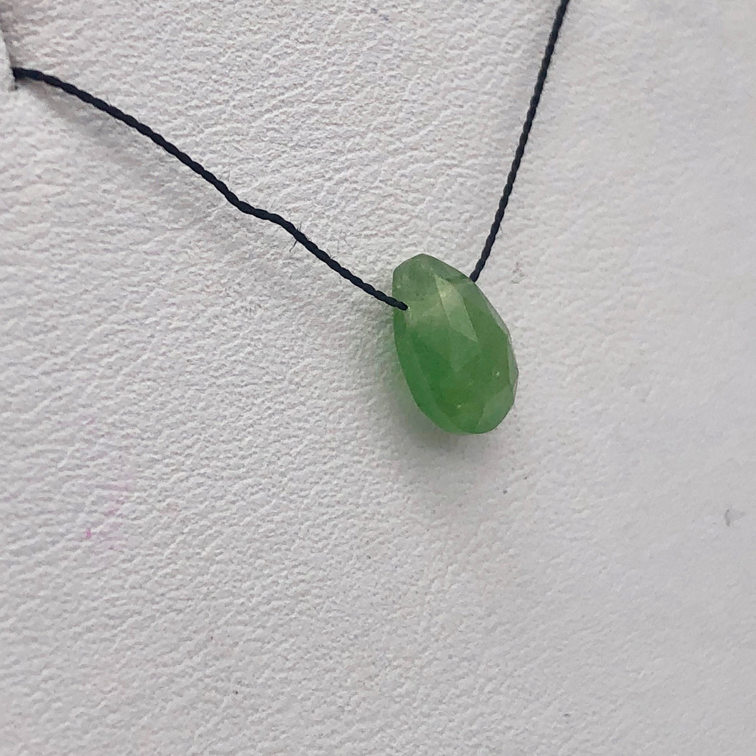 Deep Green Grossular Garnet Faceted Flat Briolette Bead, 8.5x6mm, 5131 - PremiumBead Primary Image 1