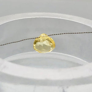 Sunny Natural Canary Sapphire Briolette Bead | 4.5x4.5x2mm | .45ct | Yellow | - PremiumBead Primary Image 1