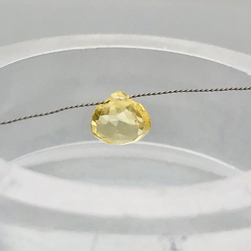 Sunny Natural Canary Sapphire Briolette Bead | 4.5x4.5x2mm | .45ct | Yellow | - PremiumBead Primary Image 1