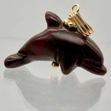 Load image into Gallery viewer, Jasper Dolphin Pendant Necklace | Semi Precious Stone Jewelry | 14k gf Pendant - PremiumBead Primary Image 1
