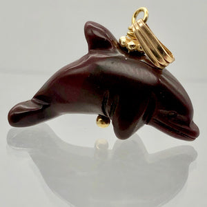 Jasper Dolphin Pendant Necklace | Semi Precious Stone Jewelry | 14k gf Pendant - PremiumBead Primary Image 1