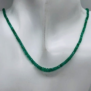 Emerald Graduated Faceted 17" Strand Rondell | 2-3 mm | Green | 300 Beads |