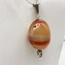 Load image into Gallery viewer, Natural Carnelian Agate Oval &amp; Sterling Silver Pendant | 28x24.5x16mm | 2&quot; Long - PremiumBead Alternate Image 2
