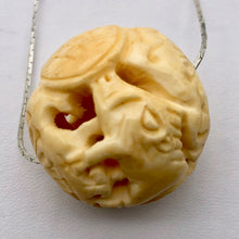 Load image into Gallery viewer, Carved Chinese Zodiac Year of the Pig Water Buffalo Bone Bead |30mm|Cream| 1 Bd| - PremiumBead Alternate Image 6
