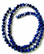 Load image into Gallery viewer, Exclusive Lapis Diagonal Drill Cube Bead Strand 108883 - PremiumBead Primary Image 1
