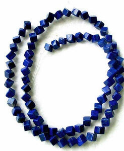 Exclusive Lapis Diagonal Drill Cube Bead Strand 108883 - PremiumBead Primary Image 1