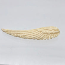 Load image into Gallery viewer, Water Buffalo Bone Carved Angel Wing Pendant Bead | 58.5x16x6mm | Bone | 10841 | 58.5x16x6mm | Cream - PremiumBead Alternate Image 7

