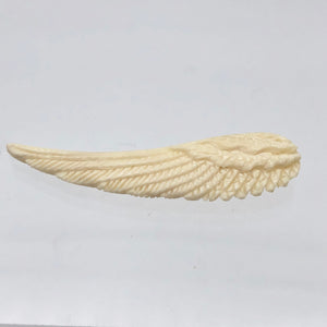Water Buffalo Bone Carved Angel Wing Pendant Bead | 58.5x16x6mm | Bone | 10841 | 58.5x16x6mm | Cream - PremiumBead Alternate Image 7