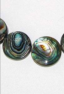 Two (2) Beads of Shimmering 18mm Abalone Shell Pendants 4589 - PremiumBead Primary Image 1