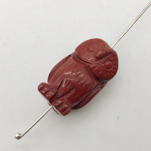 2 Wisdom Carved Brecciated Jasper Owl Beads | 21x11.5x9mm | Red/Brown - PremiumBead Alternate Image 4