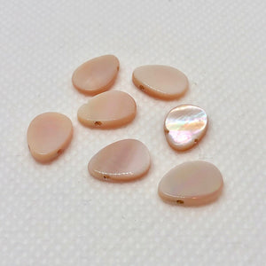 7 Natural Pink Mussel Shell Flat Briolette Beads 004335 - PremiumBead Primary Image 1