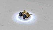 Load and play video in Gallery viewer, Blue Sapphire 14K Gold Pear shape Earrings | 5x4mm | Blue | Stud |
