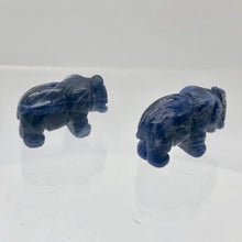 Load image into Gallery viewer, Wild 2 Hand Carved Sodalite Elephant Beads | 22.5x21x10mm | Blue white - PremiumBead Alternate Image 8
