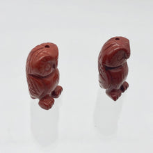 Load image into Gallery viewer, 2 Wisdom Carved Brecciated Jasper Owl Beads | 21x11.5x9mm | Red/Brown - PremiumBead Alternate Image 6
