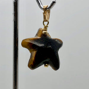 Tiger Eye Starfish Pendant Necklace | Semi Precious Stone | 14k gf Pendant - PremiumBead Alternate Image 6