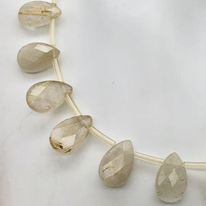 Shine! Natural Faceted Rutilated Quartz Briolette Bead Strand - PremiumBead Alternate Image 6