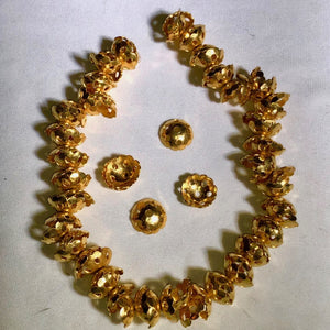 Precious 22K Vermeil Lacy Bead Cap 8" Strand 108587 - PremiumBead Primary Image 1