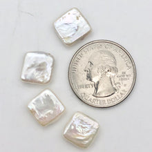 Load image into Gallery viewer, Four Beautiful White 11x11x4mm Square Coin FW Pearls - PremiumBead Primary Image 1
