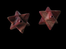 Load image into Gallery viewer, Kabbalah 2 Brecciated Jasper Merkabah Star Beads 9288Bj | 25x15x15mm | Red

