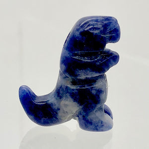 Hand Carved Sodalite Tyrannosaurus Rex Figurine | 20x15x7mm | Blue White