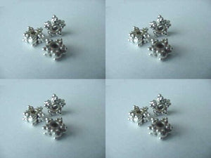 Three Beads of Exotic Star-Design Sterling Silver Bali 1617 - PremiumBead Primary Image 1