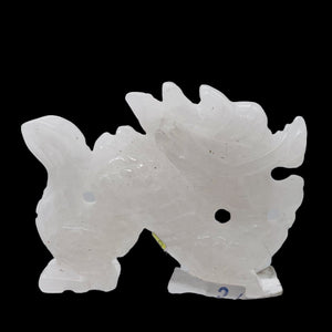 White Jade Standing Dragon Carving | 44x33x11mm | White | 1 Figurine |