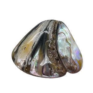Abalone Hinge Shell | 33x37x10mm | Silver Pink | 1 Pendant Bead |