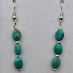 Designer USA Natural Turquoise Sterling Silver 2 inch Drop Gemstone Earrings - PremiumBead Alternate Image 6