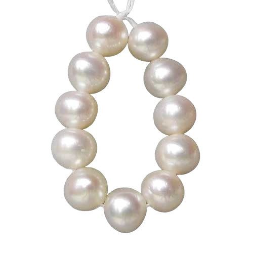 Eleven Pearls of Perfect Round Wedding White 6-5.5mm FW Pearls 4504