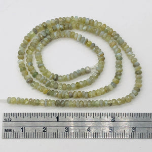 Alexandrite Cats Eye Faceted Rondell Bead Strand | 3 mm | Green | 200 Beads |