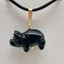 Load image into Gallery viewer, Black Obsidian Pig Pendant Necklace |Semi Precious Stone Jewelry|14k gf Pendant| - PremiumBead Alternate Image 11

