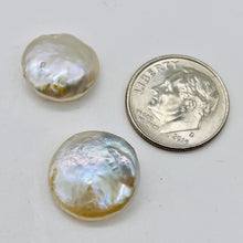 Load image into Gallery viewer, 1 Warm Platinum 13.5mm Coin Pearl 004774
