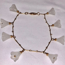Load image into Gallery viewer, White Jade Flower &amp; 14Kgf - 8&quot; Bracelet W/ 14K Clasp 404145
