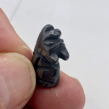 Load image into Gallery viewer, Howling New Moon 2 Carved Hematite Wolf Coyote Beads | 21x11x8mm | Silver black - PremiumBead Alternate Image 6
