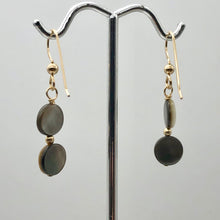 Load image into Gallery viewer, Black Lip Mussel Shell Pearl Drop/Dangle 14kgf Earrings| 1 1/2&quot; Long | 1 Pair |
