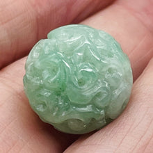 Load image into Gallery viewer, Jade AAA Carved Round Bead | 16mm | Green | 1 Bead |
