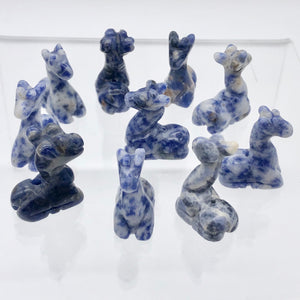 Graceful 2 Carved Sodalite Giraffe Beads | 21x16x9mm | Blue/White - PremiumBead Alternate Image 10