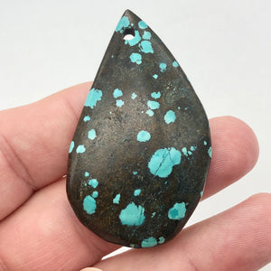 Speckled Turquoise Drop Pendant Bead | 59x36x7.5mm | Turquoise | 8658E - PremiumBead Alternate Image 3