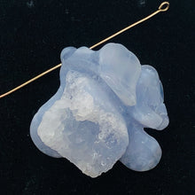 Load image into Gallery viewer, Designer's Dream! Chalcedony Druzy Crystal Flower Pendant Bead| 1 1/4"| Blue|1 |
